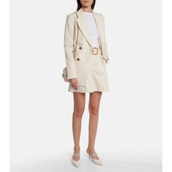 Rebecca Vallance 6 Verano Double Breasted Blazer Cotton Linen Blend - Picture 1 of 12